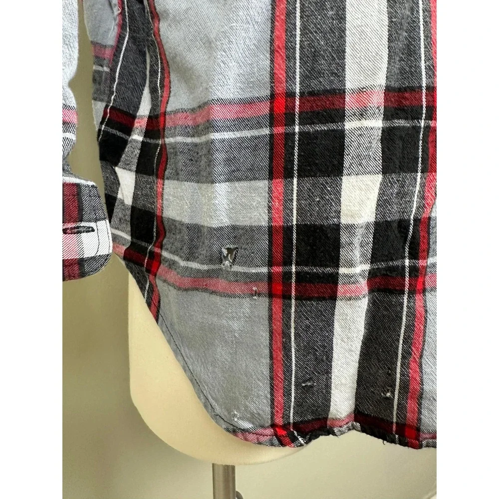 Vintage Levi's Better Clothes Plaid Flannel Shirt Mens Large Gray‎ Red Button Up